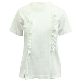 Camiseta de algodón blanco con volantes de Comme Des Garcons Blanco