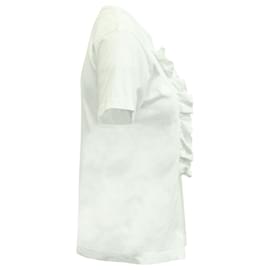 Comme Des Garcons-Camiseta Comme Des Garcons com babados em algodão branco-Branco