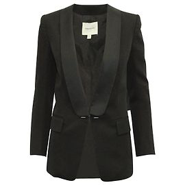 Blazer Pierre Balmain con collo sciallato in lana nera Nero