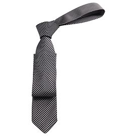 Prada Striped and Dotted Tie in Grey Silk  Grey