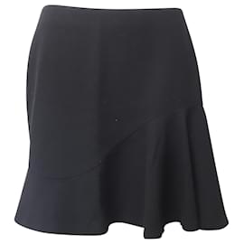 Alexander Mcqueen-Alexander McQueen Ruffled Mini Skirt in Black Wool-Black