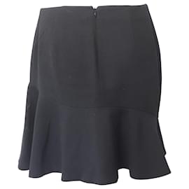 Alexander Mcqueen-Alexander McQueen Ruffled Mini Skirt in Black Wool -Black