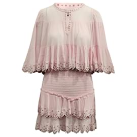 Isabel Marant-Conjunto de falda y top con ojales de Isabel Marant en algodón rosa-Rosa