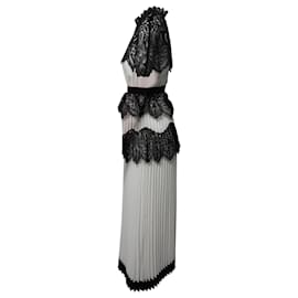 Self portrait-Self-Portrait Pleated Lace Dress in White Polyester-White