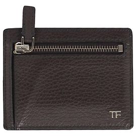 Tom Ford T Line Kartenetui aus braunem Leder Braun