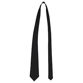 Bottega Veneta-Bottega Veneta Textured Tie in Black Silk-Black