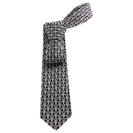 Givenchy-Givenchy Star-Printed Necktie in Black Silk-Black
