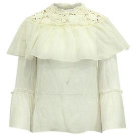 Blusa Giambattista Valli Cape em seda branca Branco