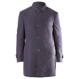 Brunello Cucinelli Single-Breasted Overcoat in Navy Blue Cashmere Blue Navy blue