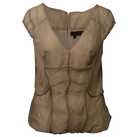 Mulberry-Bluse mit V-Ausschnitt aus brauner Seide Braun