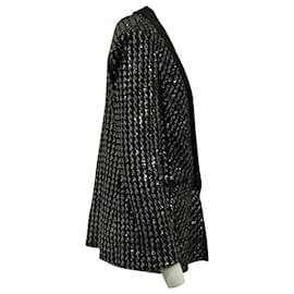 Sandro-Sandro Paris Sequined Tailored Blazer in Black Polyester-Black