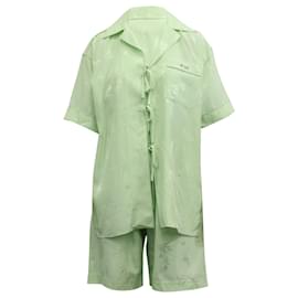 Alexander Wang-Top pigiama e pantaloncini jacquard di Alexander Wang in viscosa verde menta-Altro