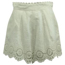 Zimmermann Bellitude Scallop Shorts in lino bianco Bianco
