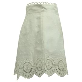 Zimmermann-Pantalones cortos festoneados en lino blanco Bellitude de Zimmermann-Blanco