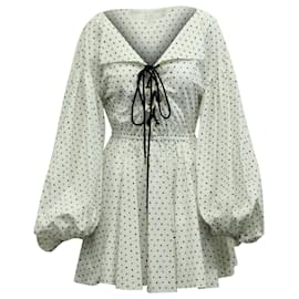 Autre Marque-Caroline Constas Olympia Mini Robe Imprimée en Coton Blanc-Autre