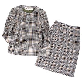 Chloé Chloe Wool Skirt Brown Blue Beige Green