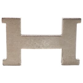 Cinturón Hermès Hebilla Cepillada Plata Metal 42mm Plata