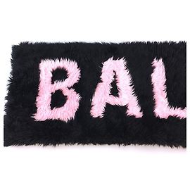 Cachecol Balenciaga Oversize de pele sintética com logo preto rosa Preto