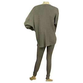 American Vintage-American Vintage Gray Cotton Top Sweat Pants Sport Lounge Set size XS / S-Dark grey