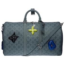 Louis Vuitton-NEW - Ultra Exclusive - Virgil Abloh Fashion Shows - Keepall 50 Granite shoulder strap in gray Taurillon leather-Grey