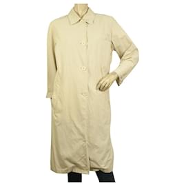 Marella-Jaqueta Marella Ecru Cotton Off White Trench Coat tamanho It 44-Bege