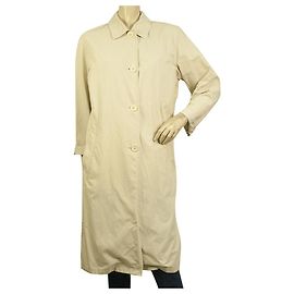 Marella Ecru Cotton Off White Single Breasted Trench Jacket Coat size It 44 Beige