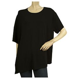 Neil Barrett Black Asymmetric Relaxed Oversize Style Long T-Shirt Top Size S Black