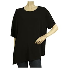 Neil Barrett-Neil Barrett Camiseta larga estilo oversize holgada asimétrica negra Top Talla S-Negro