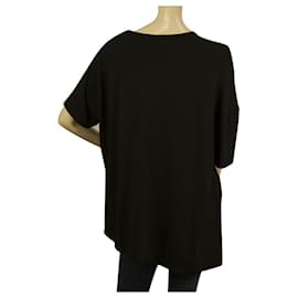 Neil Barrett-Neil Barrett T-shirt lunga nera asimmetrica stile oversize, taglia S-Nero