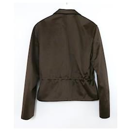 Yves Saint Laurent-Yves Saint Laurent Fall 2008 Drawstring Waist Jacket-Brown