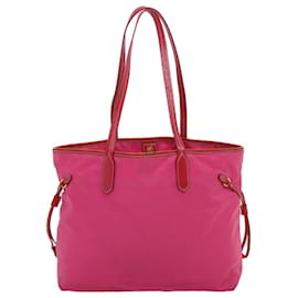 Prada-PRADA Tote Bag Nylon Leather Pink Auth bs1607-Pink