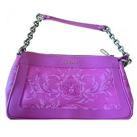Bolsa de mão Versace em couro rosa Rosa