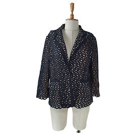 Blazer Jaeger Nero in Seta e Cotone Nero