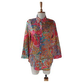 Ralph Lauren Top Camisa de algodón multicolor XL Multicolor