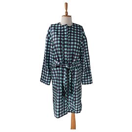 Vestido Clacs Diane Von Furstenberg Verde Cinza Seda Lã Multicor