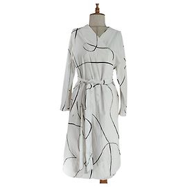 Bitte Kai Rand Kimono Mantel Kleid Schwarz Weiß Viskose Schwarz Weiß