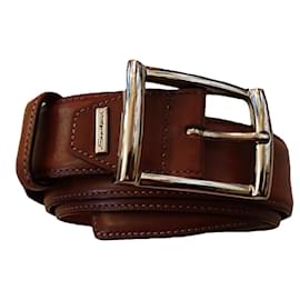 Santoni-SANTONI HANDMADE LEATHER BELT-Cognac