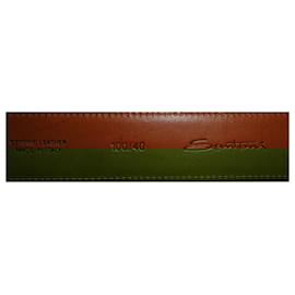 Santoni-SANTONI HANDMADE LEATHER BELT-Cognac