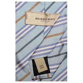Burberry-BURBERRY STRIPED NECKTEE-Blue