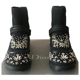 Dior Fusion Sneakers Black Crystals Size 37 Black