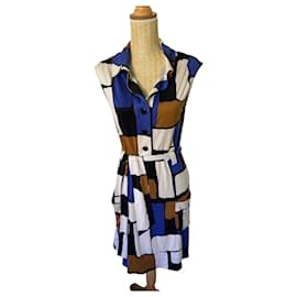 Diane Von Furstenberg-Robes-Marron,Blanc,Bleu