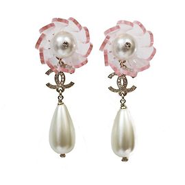 Chanel Orecchini Rosa Crudo Gold hardware