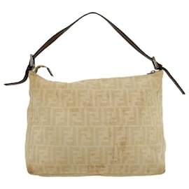 Fendi-FENDI Zucca Canvas Mamma seau Sac à bandoulière Beige Auth rd2367-Beige