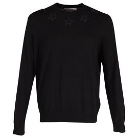 Givenchy Sweatshirt mit Sternenapplikation aus schwarzer Wolle Schwarz