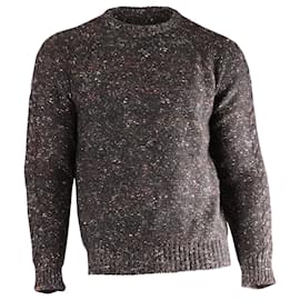 Autre Marque-Mr P. Donegal Cable-Knit Sweater in Grey Merino Wool -Grey