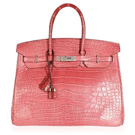 Hermès Birkin Hermes Bois De Rose in alligatore opaco 35 PHW Rosso