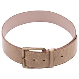 Miu Miu Crocodile Embossed Belt in Light Pink Leather Pink