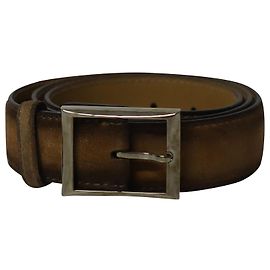 Berluti Classic Belt in Brown Suede Brown