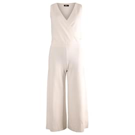 Theory-Theory Knit Wrap Jumpsuit in White Rayon-White