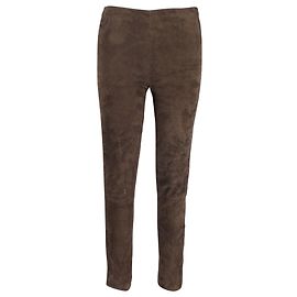 The Row Slim Fit Leggings aus khakigrünem Lammleder Grün Khaki